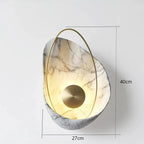 Designerska lampa w kształcie muszli z marmurowym wykończeniem i złotym elementem