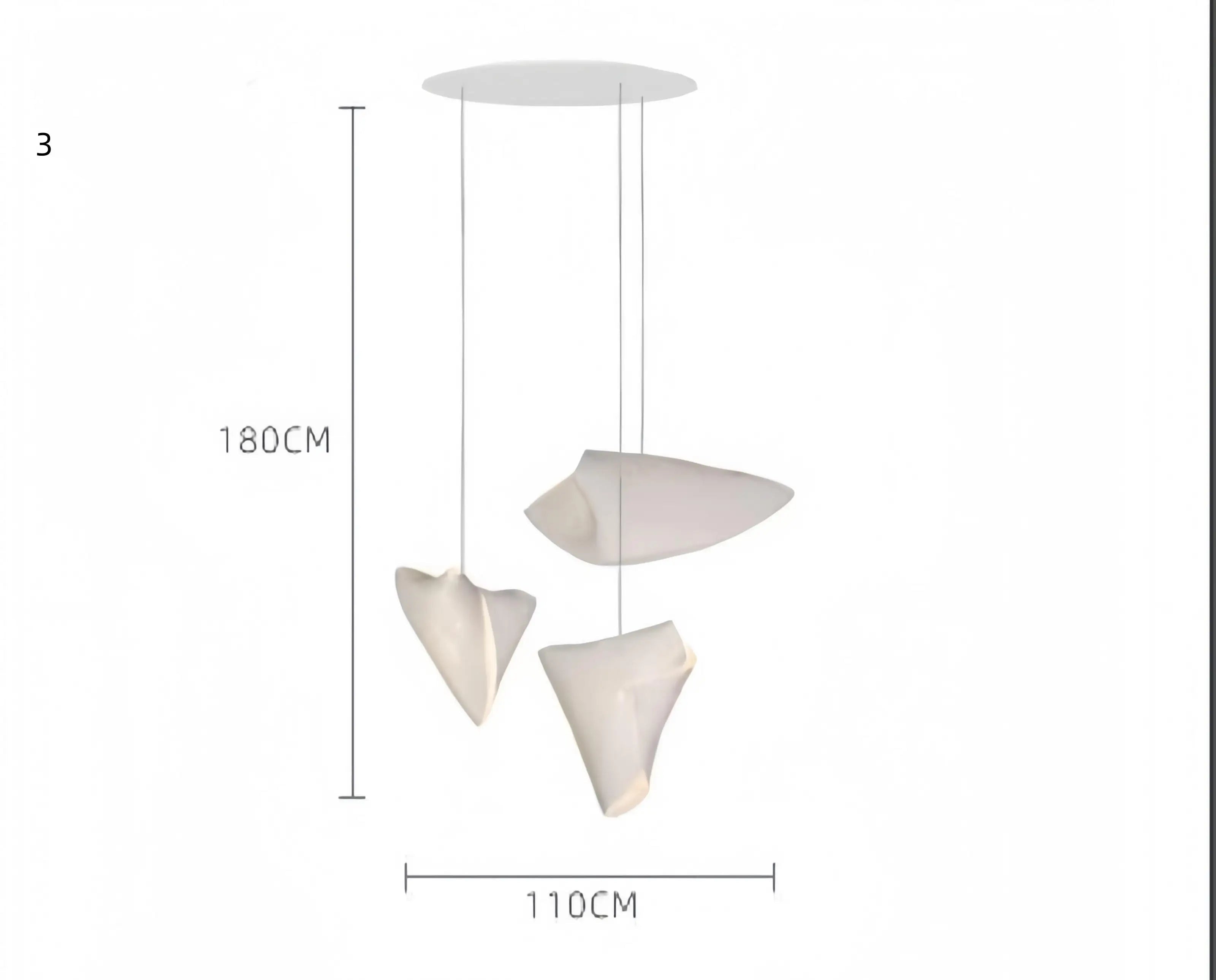 Designerska lampa wisząca w białym kolorze z unikalnymi, organicznymi kształtami do nowoczesnych wnętrz
