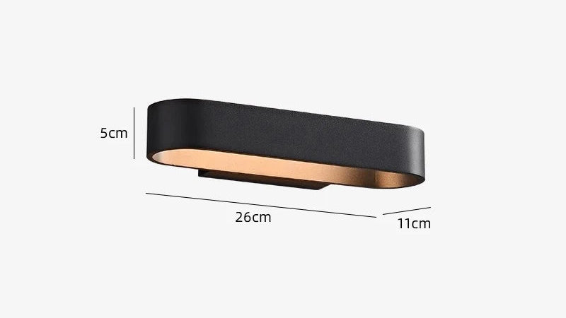 Kinkiet LED Jaśnie Panie, czarny, prostokątny, 26x11x5 cm, idealny do nowoczesnego salonu