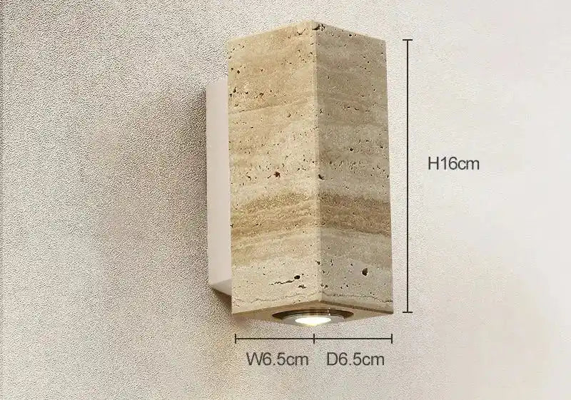 Kinkiet ścienny z kamienia dekoracyjnego o wymiarach 16x6,5 cm do nowoczesnego oświetlenia wnętrz