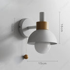 Claeted kolorowa lampa, ścienna, czerwono-biała, przód, do nowoczesnego salonu
