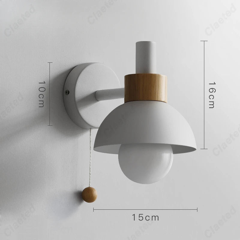 Claeted kolorowa lampa, ścienna, czerwono-biała, przód, do nowoczesnego salonu