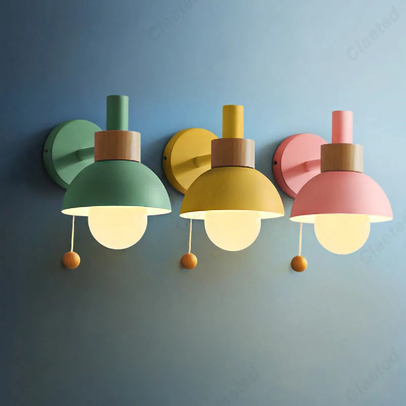 Claeted kolorowa lampa, wisząca, zielona, żółta, różowa, przeznaczenie do pokoju dziecięcego