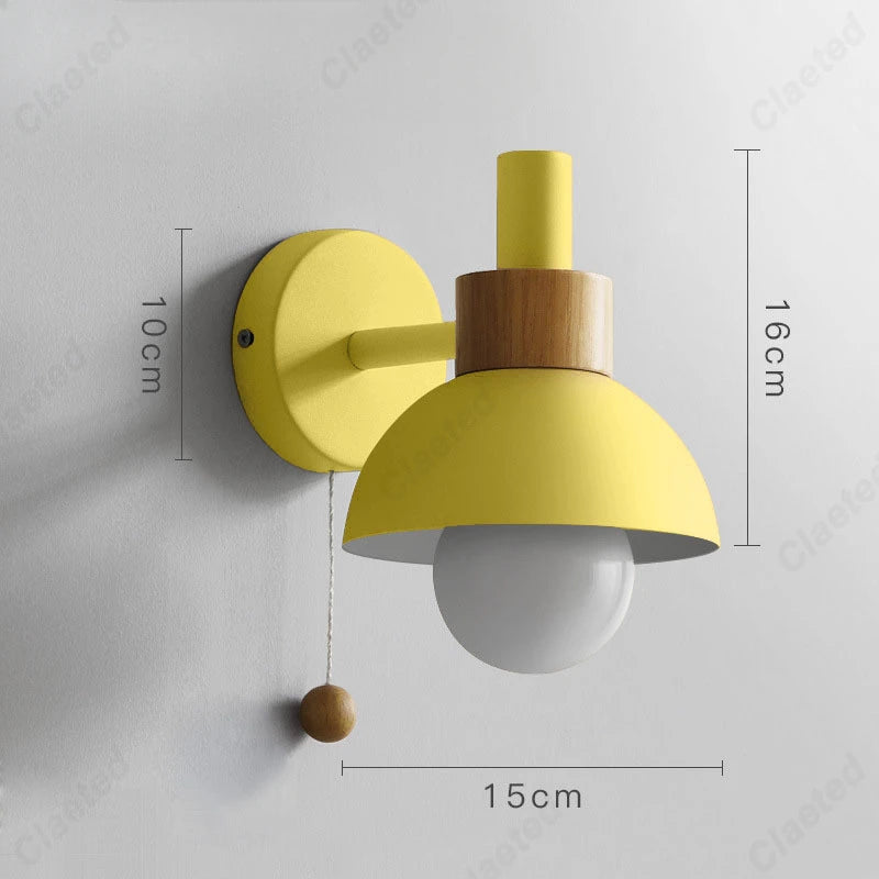Lampa ścienna Claeted, kolorowa lampa, żółta, przód, do salonu