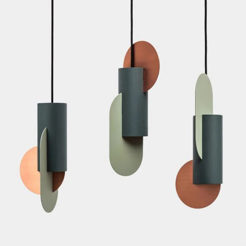 Kreatywna Lampa wisząca, nowoczesna, w kolorach zielonym, miedzianym i szarym, do nowoczesnego salonu