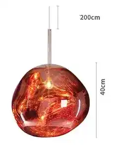 Kreatywne lampy szklane wisząca lampa Jaśnie Panie o nieregularnym czerwonym kształcie 40 cm
