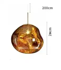 Kreatywne lampy szklane Jaśnie Panie lampa wisząca w kolorze bursztynowym o wymiarach 20 cm na 200 cm