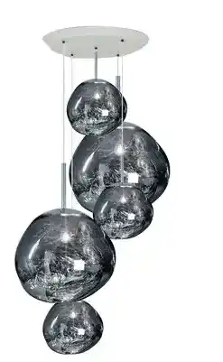 Kreatywne lampy szklane Jaśnie Panie wiszące czarne refleksyjne kształty nowoczesne oświetlenie