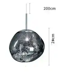 Nowoczesna kreatywne lampy szklane wisząca szara lampa o unikalnym kształcie 20 cm średnicy