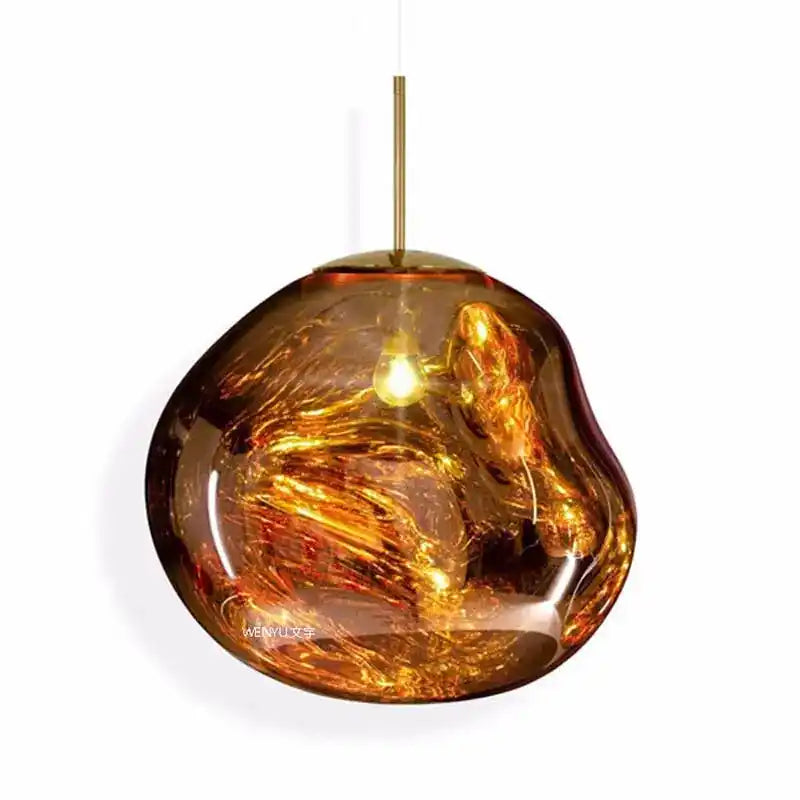 Kreatywne lampy szklane wisząca lampa z bursztynowego szkła Jaśnie Panie