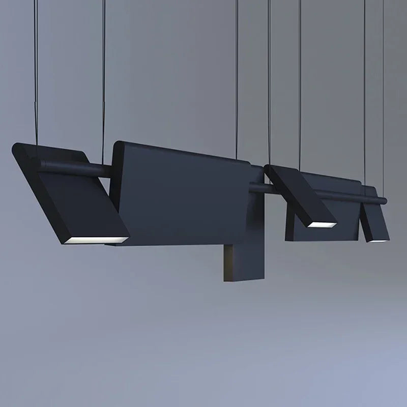 Nowoczesna lampa do jadalni ROEDLIGHT w czarnym kolorze z geometrycznym designem