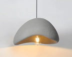 Lampa Japandi, wisząca, szara, przód, do nowoczesnych wnętrz