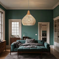 Lampa rattanowa JOYINLED, wisząca, naturalny kolor, w salonie, styl skandynawski
