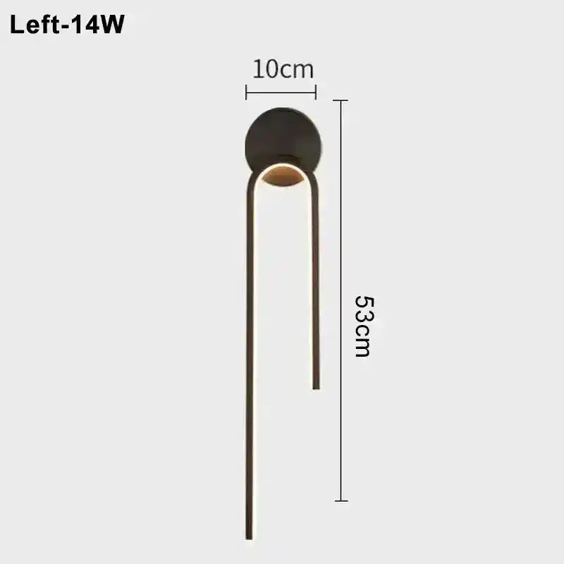 Nowoczesna lampa ścienna YUGUUK Left 14W o minimalistycznym designie i wymiarach 53 na 10 cm