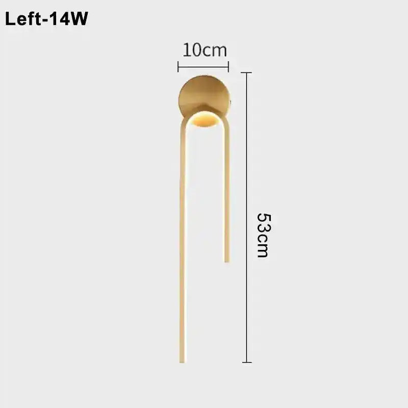 YUGUUK lampa ścienna o minimalistycznym designie z ciepłym lekkim światłem i metalową konstrukcją