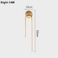 YUGUUK nowoczesna lampa ścienna o mocy 14W w złotym kolorze z prostym, geometrycznym designem