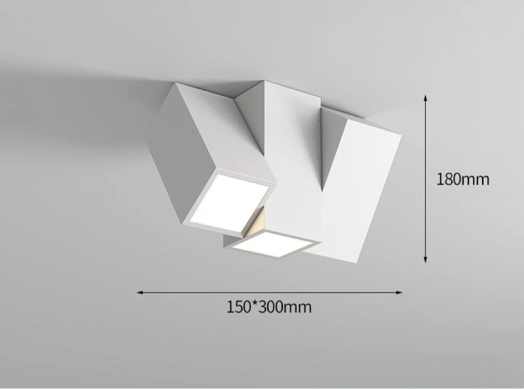 lampa sufitowa, nowoczesny design, biały kolor, kadr z góry, do salonu