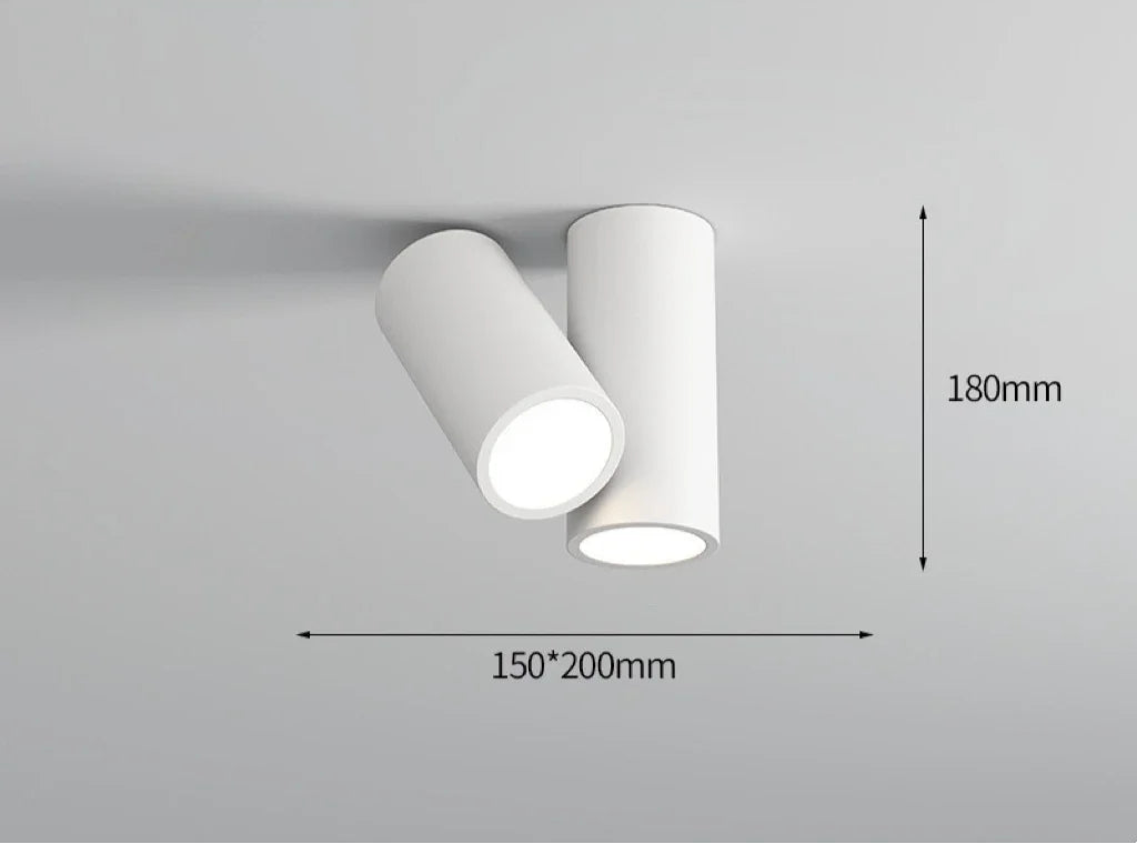 Lampa sufitowa NoEnName_Null, podwójna, biała, przód, do nowoczesnych wnętrz