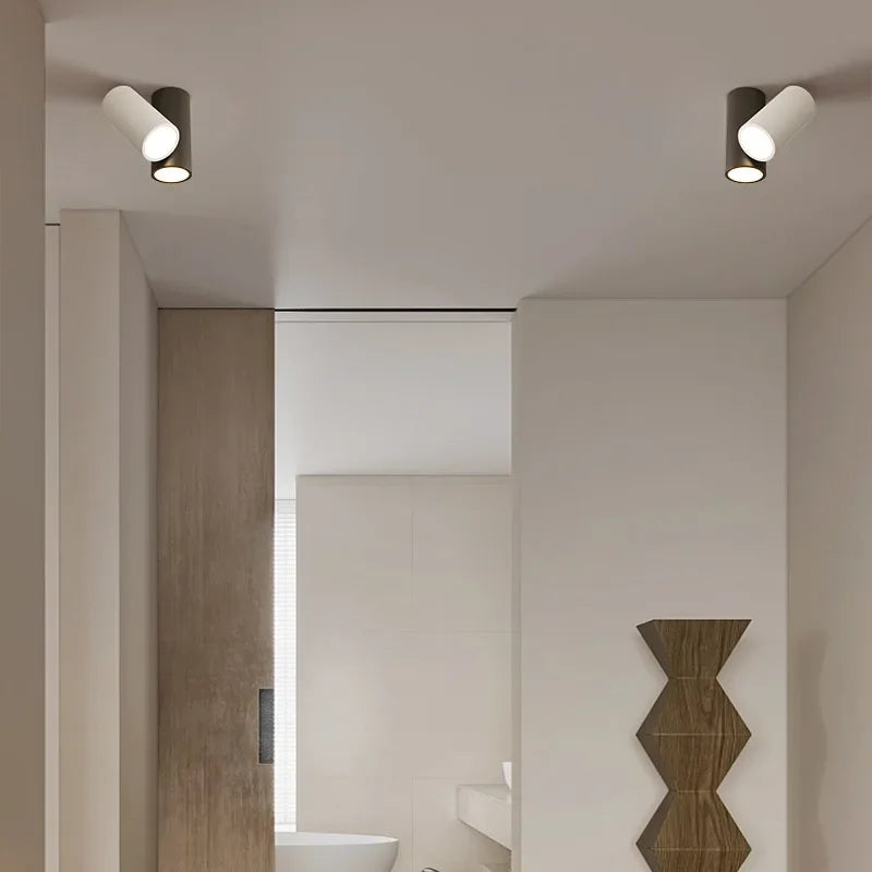 Lampa sufitowa, nowoczesny design, biały, przód, do łazienki