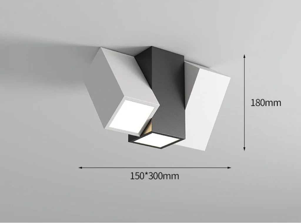 Lampa sufitowa NoEnName_Null, nowoczesna, czarno-biała, przód, do salonu