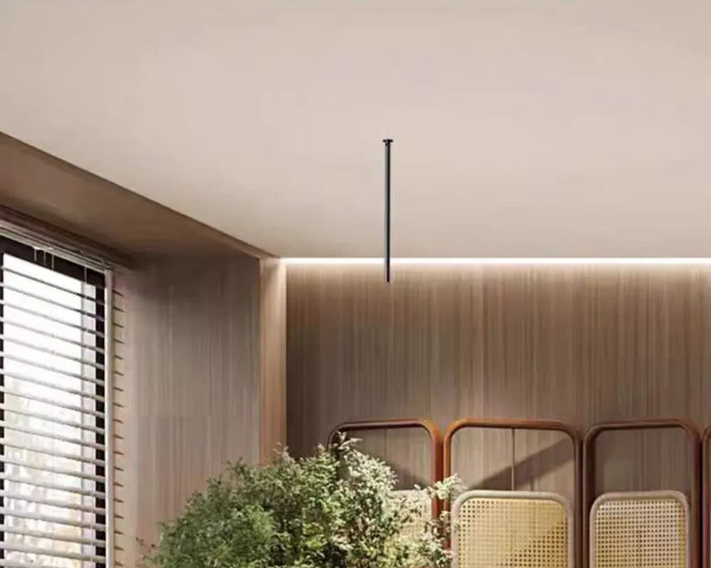 Nowoczesna czarna lampa sufitowa wisząca minimalistyczna idealna do nowoczesnego wnętrza
