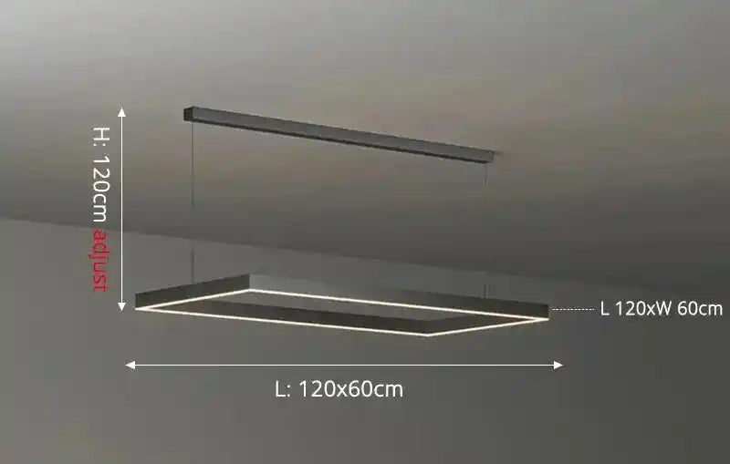 Lampa sufitowa Busmos nowoczesna z regulacją wysokości 120 na 60 cm w kolorze czarnym