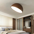 YICOLUX lampa sufitowa w kształcie drewnianej półkuli o nowoczesnym designie do sypialni
