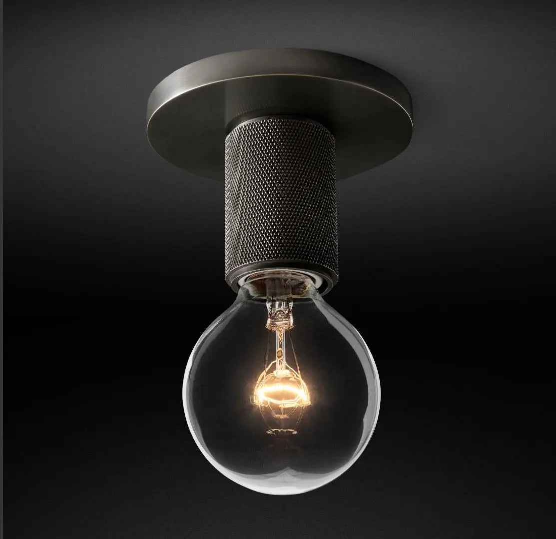 Nowoczesna lampa sufitowa Vira z czarnym metalowym mocowaniem i żarówką w stylu loft