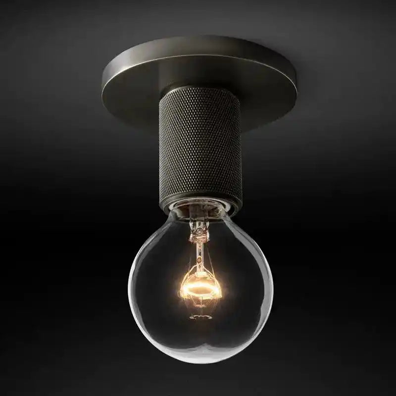 Minimalistyczna lampa sufitowa Vira z przezroczystą żarówką i czarną metalową oprawą