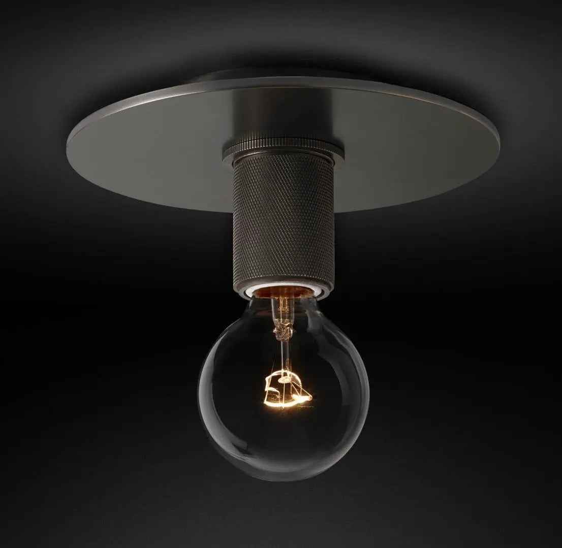 Nowoczesna czarna lampa sufitowa Vira z odkrytą żarówką i minimalistycznym designem