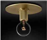 Lampa sufitowa Vira z mosiężnym wykończeniem i dekoracyjną żarówką w stylu vintage