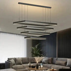 Nowoczesna lampa sufitowa Busmos z geometrycznym designem w stylowym salonie