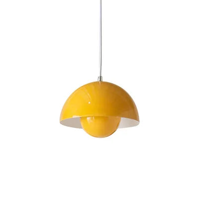 Nowoczesna lampa sufitowa w żółtym kolorze z harmonijnym kształtem do stylowego oświetlenia wnętrz