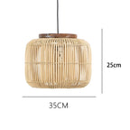 Lampa wisząca BOHO HomeLover z naturalnego bambusa o średnicy 35 cm i wysokości 25 cm