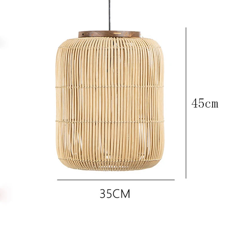 HomeLover naturalna lampa wisząca BOHO z wikliny o wymiarach 35x45 cm do dekoracji wnętrz