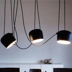 Nowoczesna czarna lampa wisząca Lux&vitae z trzema źródłami światła do salonu