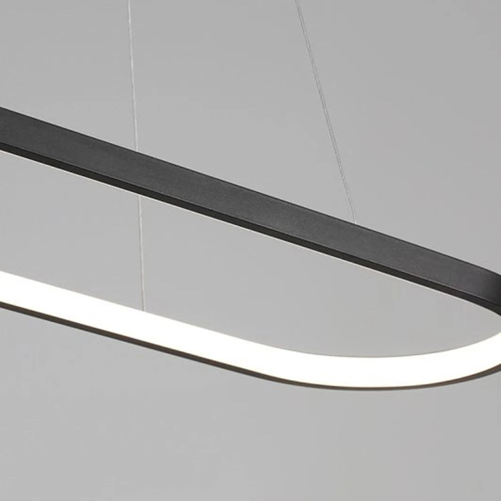 Nowoczesna lampa wisząca ASCELINA w czarnym wykończeniu z wbudowanym światłem LED