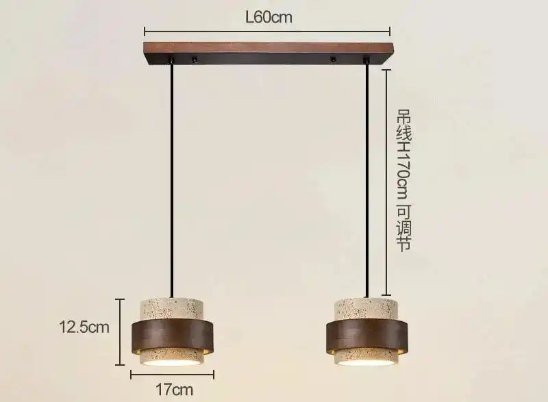 Designerska lampa wisząca z dwoma okrągłymi kloszami i regulowaną wysokością kabli