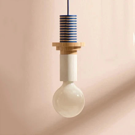 Lampa wisząca Livo Deco, wariant I – drewniany abażur, E27