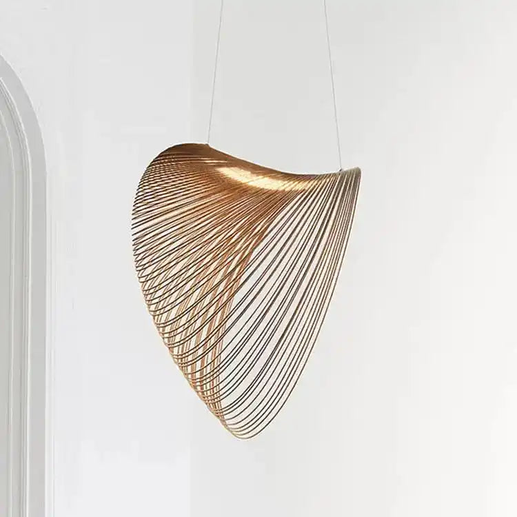 Lampa wisząca JIANKEXING o nowoczesnym, ażurowym designie w kształcie wachlarza z metalowymi prętami