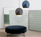 Nowoczesna lampa wisząca nowoczesna Blonche z okrągłym kloszem w stylowym wnętrzu