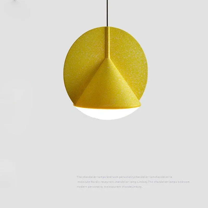 Blonche lampa wisząca nowoczesna w kolorze żółtym o unikalnym geometrycznym kształcie