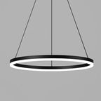 Nowoczesna lampa wisząca DAMIASMIL w kształcie cienkiego czarnego pierścienia z białym światłem LED