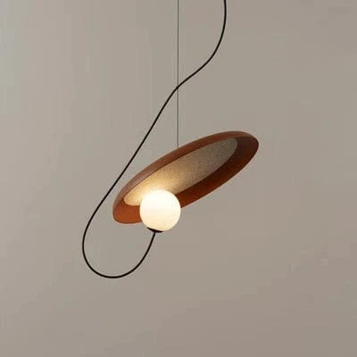 Nowoczesna lampa wisząca z kulistym źródłem światła i minimalistycznym designem