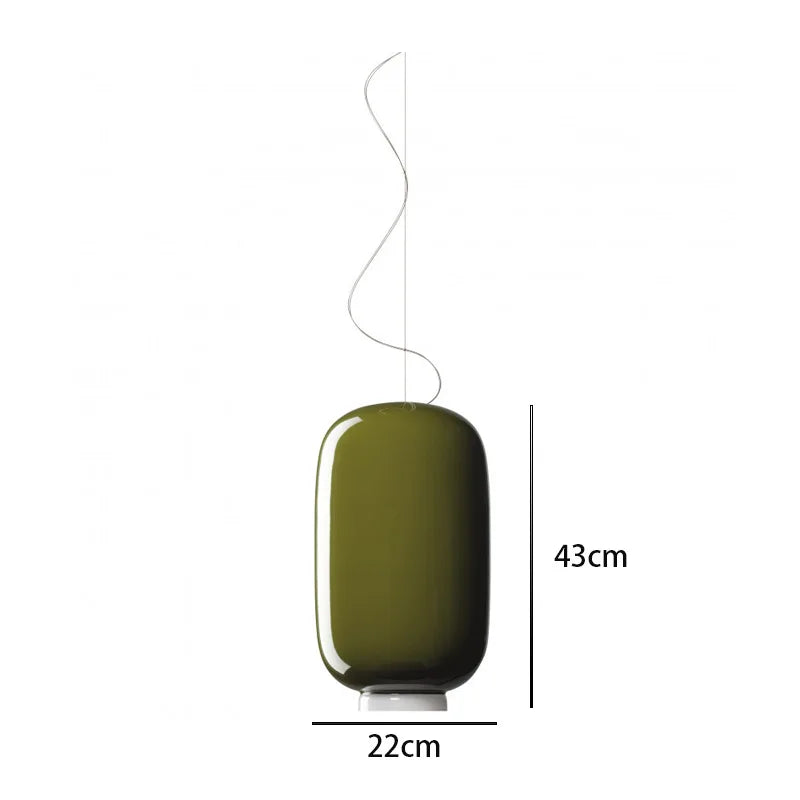 JIANKEXING zielona lampa wisząca o wymiarach 43 na 22 cm z nowoczesnym designem