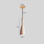Lampa z kamienia w kolorze szarym, wisząca, o wysokości 37 cm i średnicy 10 cm