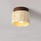SKXL lampa z naturalnych materiałów sufitowa z drewnianą i kamienną obudową