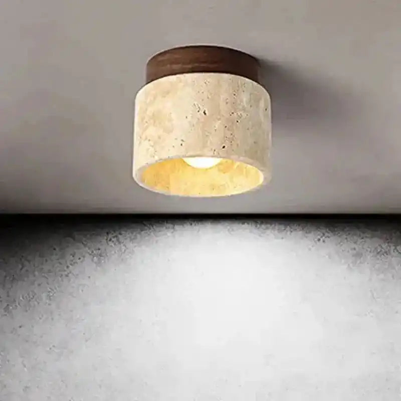 Lampa z naturalnych materiałów SKXL sufitowa w nowoczesnym stylu z drewnianym wykończeniem
