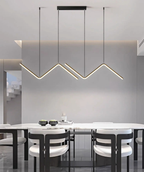 Nowoczesne lampy designerskie do wnętrz wiszące nad stołem w jadalni w stylu minimalistycznym