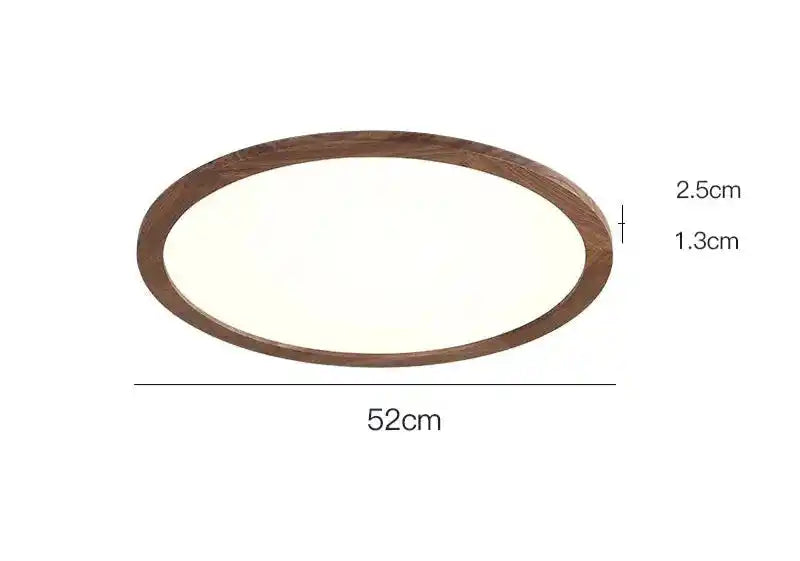 Jaśnie Panie lampy sufitowe LED okrągłe z drewnianą ramą o średnicy 52 cm nowoczesne oświetlenie